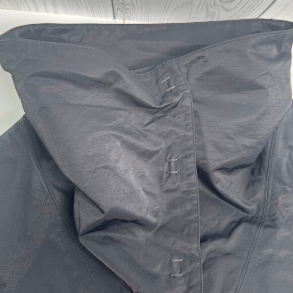 Eileen Fisher Nylon Blend Lightweight All Weather Jacket Black Buttons Size Med - Picture 5 of 9